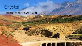  Presentation with africa - Colorful presentation theme enhanced with moroccan-village-in-atlas-mountain backdrop and a light blue colored foreground