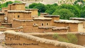  Presentation with moroccan - Amazing presentation having moroccan-village-in-atlas-mountain backdrop and a gold colored foreground