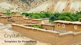  Presentation with africa - Presentation theme featuring moroccan-village-in-atlas-mountain background and a coral colored foreground