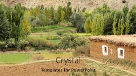  Presentation with moroccan - Amazing presentation theme having moroccan-village-in-atlas-mountain backdrop and a yellow colored foreground
