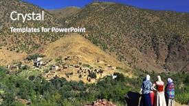  Presentation with moroccan - Presentation design featuring village in atlas mountains africa background and a tawny brown colored foreground