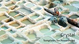  Presentation with fes - Cool new presentation design with morocco africa - fes old tanneries backdrop and a soft green colored foreground