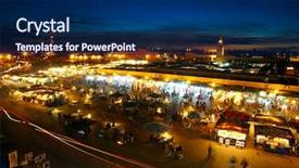 Presentation with motion - Colorful PPT theme enhanced with morocco desert islam - el jemaa el fna sqare backdrop and a  colored foreground