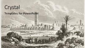  Presentation with tour - Audience pleasing slide deck consisting of morocco desert islam - old view of marrakesh created backdrop and a light gray colored foreground