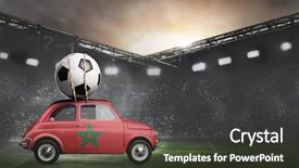  Presentation with football stadium - Beautiful slide set featuring morocco flag on car delivering backdrop and a tawny brown colored foreground