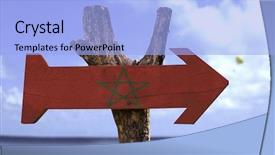  Presentation with morocco - Theme featuring morocco wooden sign with a beach on background background and a light blue colored foreground