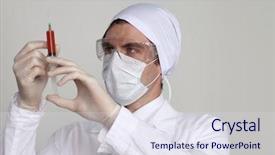  Presentation with syringe - Colorful slides enhanced with morphyne - confident surgeon holding a syringe backdrop and a sky blue colored foreground