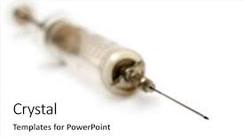  Presentation with syringe - Presentation theme having morphyne - injecting syringe on white background and a white colored foreground