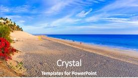  Presentation with best top honors awards recognition - Presentation design consisting of morro jable with great beach background and a coral colored foreground