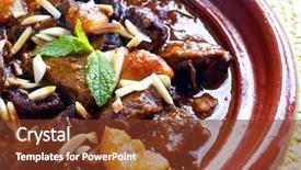  Presentation with morrocan - PPT theme featuring morrocan beef stew with plums background and a tawny brown colored foreground