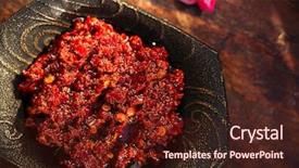  Presentation with morrocan - PPT theme featuring morrocan red hot chilles past background and a tawny brown colored foreground