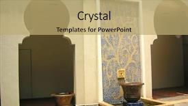  Presentation with architectural - Slides consisting of morroccan style architectural details door entrance and mosaic fountain background and a coral colored foreground