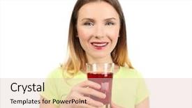  Presentation with mango juice fresh tropical fruit - Presentation design with morse - beautiful woman with glass background and a  colored foreground