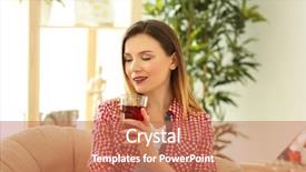  Presentation with juice - Slides consisting of morse - beautiful woman with glass background and a coral colored foreground