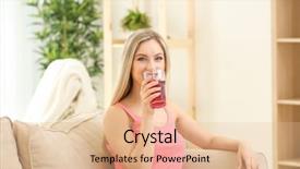  Presentation with beautiful fresh leaves water drops - Presentation consisting of morse - beautiful young woman drinking fresh background and a lemonade colored foreground