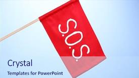  Presentation with signal - Slides consisting of morse - sos signal written on red background and a cool aqua colored foreground