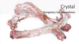  Presentation with group - Audience pleasing PPT theme consisting of mortality - group of bones with flesh backdrop and a sky blue colored foreground