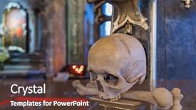  Presentation with kutna hora - Slides consisting of mortality - kostnice church in kutna hora background and a tawny brown colored foreground