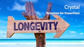  Presentation with beach - PPT layouts having mortality - longevity sign with a beach background and a cobalt blue colored foreground