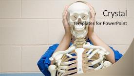  Presentation with student - PPT layouts enhanced with mortality - male student stood behind human background and a lemonade colored foreground