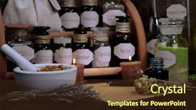  Presentation with old page - Presentation design featuring mortar and historic old pharmacy background and a tawny brown colored foreground