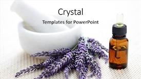  Presentation with lavender flowers - Cool new presentation theme with mortar and pestle with lovely backdrop and a white colored foreground