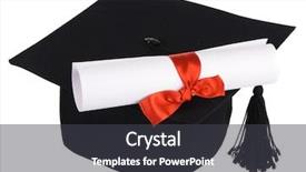  Presentation with graduation white cap - Theme enhanced with mortar board - black graduation cap isolated background and a dark gray colored foreground