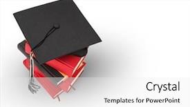  Presentation with mortar - Slide set with mortar board - graduation cap on top background and a white colored foreground