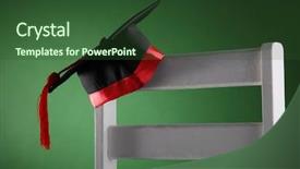  Presentation with mortar - Audience pleasing theme consisting of mortar board on the chair backdrop and a  colored foreground