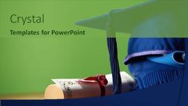  Presentation with mortar - PPT layouts having mortar-board-on-the-green background and a seafoam green colored foreground