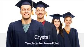  Presentation with bachelor - Beautiful PPT theme featuring mortar boards and bachelor gowns backdrop and a navy blue colored foreground