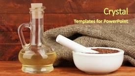  Presentation with mortar - Audience pleasing theme consisting of mortar-with-flax-seeds backdrop and a tawny brown colored foreground