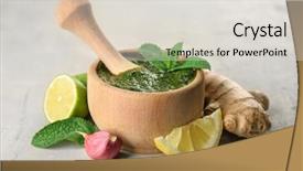  Presentation with mortar - Slides featuring mortar with pestle and chutney background and a lemonade colored foreground