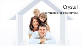 Presentation with white house - PPT layouts consisting of mortgage - beautiful family in a house background and a white colored foreground