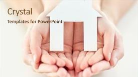  Presentation with family holding hands - PPT layouts consisting of mortgage - people charity family and home background and a lemonade colored foreground