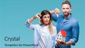  Presentation with love - PPT theme consisting of mortgage - young couple in love holding background and a light blue colored foreground