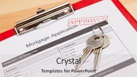  Presentation with recruitment application - Beautiful presentation theme featuring mortgage application form and keys backdrop and a  colored foreground