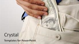  Presentation with mortgage - Colorful theme enhanced with mortgage backed security - pocket with money backdrop and a  colored foreground