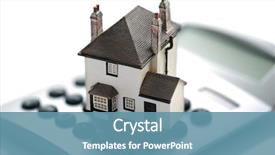  Presentation with mortgage - PPT theme consisting of mortgage calculator home finance background and a teal colored foreground