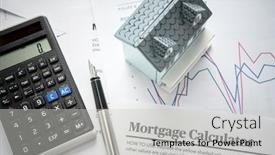  Presentation with mortgage - Presentation theme consisting of mortgage-calculator-with-model-house background and a light gray colored foreground