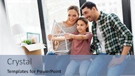  Presentation with mortgage - Colorful PPT theme enhanced with mortgage-family-and-real-estate backdrop and a teal colored foreground