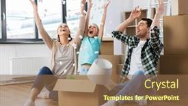  Presentation with real estate - Theme featuring mortgage-family-and-real-estate background and a tawny brown colored foreground