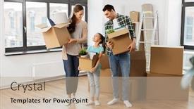  Presentation with mortgage - Beautiful slides featuring mortgage-family-and-real-estate backdrop and a mint green colored foreground