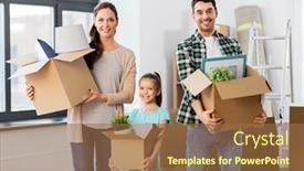  Presentation with real estate - Colorful theme enhanced with mortgage-family-and-real-estate backdrop and a tawny brown colored foreground