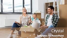  Presentation with real estate - PPT theme consisting of mortgage-family-and-real-estate background and a coral colored foreground