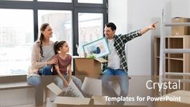  Presentation with mortgage - Amazing PPT layouts having mortgage-family-and-real-estate backdrop and a coral colored foreground