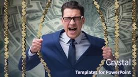  Presentation with prison - Cool new slide deck with mortgage fraud - man trapped in prison backdrop and a navy blue colored foreground