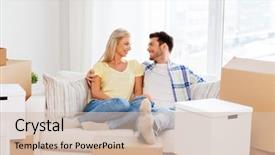  Presentation with real estate - Cool new PPT layouts with mortgage moving and real estate backdrop and a soft green colored foreground