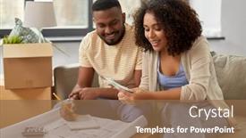  Presentation with mortgage - Theme enhanced with mortgage-moving-and-real-estate background and a tawny brown colored foreground