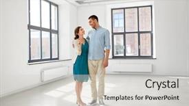  Presentation with real estate - Slide set consisting of mortgage people and real estate background and a light gray colored foreground